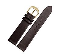 DKWOIS Ultradünnes Uhrenarmband aus echtem Leder, kompatibel mit DW Rossini Longines, weiches Rindsleder, Herren- und Damenarmband, 12 14 15 16 18 20 22 mm(Brown Gold Buckle,20mm)