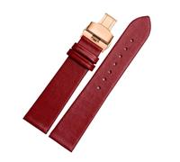 DKWOIS Ultradünnes Uhrenarmband aus echtem Leder, kompatibel mit DW Rossini Longines, weiches Rindsleder, Herren- und Damenarmband, 12 14 15 16 18 20 22 mm(Red-RG butterfly,20mm)