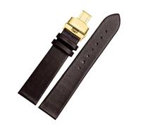 DKWOIS Ultradünnes Uhrenarmband aus echtem Leder, kompatibel mit DW Rossini Longines, weiches Rindsleder, Herren- und Damenarmband, 12 14 15 16 18 20 22 mm(Brown-gold butterfly,15mm)