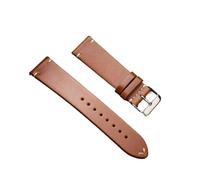 DKWOIS Universelles Uhrenarmband aus echtem Leder, 18, 19, 20, 21, 22, 24 mm, Retro-Wachs-Design, dünnes Rindsleder, Damen- und Herrenarmband(Yellow Brown,18mm)