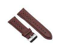 DKWOIS Vintage handgefertigtes Uhrenarmband 18 mm 19 mm 20 mm 22 mm 24 mm Rennlederarmband Grau Schwarz Braun Blau Atmungsaktive poröse Uhrenarmbänder(Wine red,18mm)
