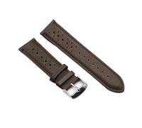 DKWOIS Vintage handgefertigtes Uhrenarmband 18 mm 19 mm 20 mm 22 mm 24 mm Rennlederarmband Grau Schwarz Braun Blau Atmungsaktive poröse Uhrenarmbänder(Coffee 2,20mm)