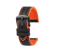 DKWOIS Wasserdichtes Herren-Uhrenarmband, kompatibel mit Seiko Abalone Water Ghost Omega Longines Conquest Uhren-Kautschukarmband 20 mm 21 mm 22 mm 23 m(Black Orange bk pin,21mm)