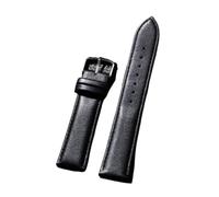 DKWOIS Wasserdichtes Lederarmband 14 mm, 16 mm, 18 mm, 20 mm, 22 mm, Uhrenarmband for Damen und Herren, weiches Armband, universelles Uhrenzubehör(Noir,22mm)