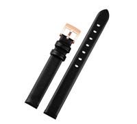 DKWOIS Weiches Rindsleder-Uhrenarmband, kompatibel mit Swarovski-Uhren for Damen, 5158517/5158544/5158972, 12 mm, 14 mm, Damen-Armband mit Pin, Rosa/Grau/Schwarz, Zubehör(Black rose gold,12mm)