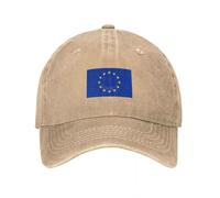DLERFLOVR Europa EU Flagge Baseball Cap, Flagge der Europäischen Union Unisex Baumwolle Baseball Mützen, Retro Verstellbare Baseballkappe für Golf, Laufen, Sport, Outdoor