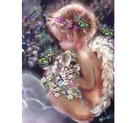 DLMHKA Kreuzstich Stickpackungen Vorgedruckt Set Erwachsene Engel Kind 11CT Stickbild Stickvorlage Stickset für Anfänger Home Decor 40x50cm