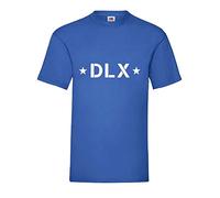 DLX Deluxe mit Sternen Männer T-Shirt Royal Blau L