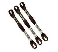 DMC - Set mit 3 DMC braunen Nähgarn, 117 MC, 100 % Baumwolle - passt sich an alle Techniken und Untergründe, ideal für Kreuzstich