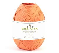 DMC Eco Vita Raffia Yarn, 100% Holzfaser/Bast zum Häkeln u. Stricken, 50 g / 100 m LL, Handwäsche,für Hüte, Taschen u. Accessoires (10 orange)