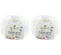 DMC Natura Just Baumwolle Garn 50 g, 155 Meter Länge, N002 Weiss (Packung mit 2)