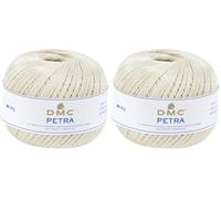 DMC Petra Nr.05 Häkelgarn 100 g, 400 Meter Länge, Ecru (Packung mit 2)