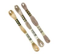 DMC - Set mit 3 DMC Spulen, Stickgarn Mouliné 117MC, 100% Baumwolle - Passt für alle Techniken und Materialien, ideal für Kreuzstich (ASSBEIGE)