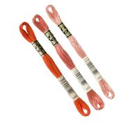 DMC - Set mit 3 DMC Stickgarn, 117 MC, 100 % Baumwolle, geeignet für alle Techniken und Untergründe, ideal für Kreuzstich (ASSORANGE)