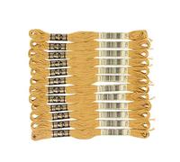 DMC Stilechtes Stickerei Baumwolle sechsreihig Floss, mittel Old Gold, 12 Stück