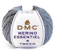 DMC Wolle Strickgarn Handstrickgarn Merino Essentiel 4 Tweed, soft merino blend mit Merinowolle (904 blau)