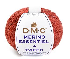 DMC Wolle Strickgarn Handstrickgarn Merino Essentiel 4 Tweed, soft merino blend mit Merinowolle (907 ziegel)