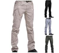Dmmtot Arbeitshose für Herren, taktische lange Hose, gerades Bein, Outdoor, Wandern, lange Hose, dehnbar, winddicht, Klettern, Camping, Größe M-5XL, khaki, XL
