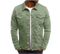 Dmmtot Denim-Jacken für Herren, Vintage-Freizeitmantel, Jacke, schmale Passform, Umlegekragen, Jacke, Mantel, Tops, Jeansjacke, mehrere Taschen, Outdoor-Shirts, langärmelig, Streetwear, Rugby,
