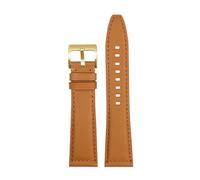DNDJJM Armband kompatibel mit Longines Pioneer Five Star Admiral Series Lederarmband Herren Comcas L3.810/L3.811 Rindslederarmband(Khaki gold A,21mm)