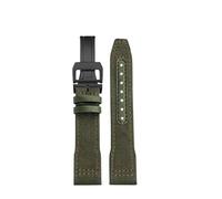 DNDJJM Blaugrünes Armband, kompatibel mit IWC Nylon-Leder-Uhrenarmband Big Pilot Little Prince Mark 18 Uhrenarmband 20 21 22 mm(Green black,22mm)