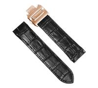 DNDJJM Kompatibel mit Cartier Santos Strap Herren SANTOS 100 Santos Lederarmband 20/23 mm(Black - Rose Buckle,20mm)