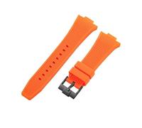 DNDJJM Kompatibel mit dem Tissot PRX-Uhrenarmband Super Player T137.407-410, Gummi-Silikon-Uhrenarmband, 26-12 mm(Orange Black)