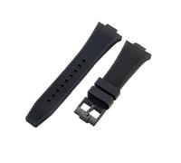 DNDJJM Kompatibel mit dem Tissot PRX-Uhrenarmband Super Player T137.407-410, Gummi-Silikon-Uhrenarmband, 26-12 mm(Black Black buckle)