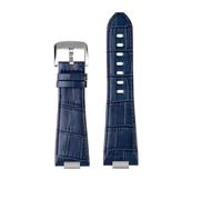 DNDJJM Kompatibel mit Tissot 1853 PRX T137 Serie Riemengürtel Lederarmband T137.407 T137.410 Herrenarmbanduhr Armband 26-12 mm(A Blue Pin silver)