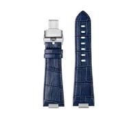 DNDJJM Kompatibel mit Tissot 1853 PRX T137 Serie Riemengürtel Lederarmband T137.407 T137.410 Herrenarmbanduhr Armband 26-12 mm(A Blue Folding sk)