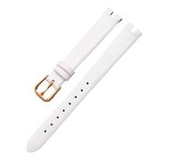 DNDJJM Leder-Uhrenarmband kompatibel mit Tissot 1853 Notch Strap Flamenco Serie T003 Gürtel Damen T009a Uhrenarmband 8 mm 10 mm 12 mm(White-gold,8mm-3mm)