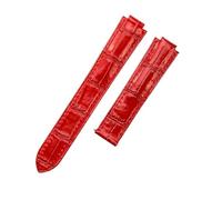 DNDJJM Lederarmband kompatibel mit Cartier Blue Balloon Strap Wsbb0025 Cross W6920085 Rindsleder-Accessoires for Herren und Damen(Red-No Buckle,12x20mm)