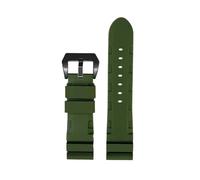 DNDJJM Weiches Silikon-Gummi-Uhrenarmband, kompatibel mit Panerai SUBMERSIBLE PAM 441 359 Serie 22 mm 24 mm Herren-Uhrenarmband, orangefarbenes Uhrenzubehör(Green black,26mm)