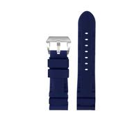 DNDJJM Weiches Silikon-Gummi-Uhrenarmband, kompatibel mit Panerai SUBMERSIBLE PAM 441 359 Serie 22 mm 24 mm Herren-Uhrenarmband, orangefarbenes Uhrenzubehör(Blue silver,26mm)
