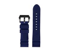 DNDJJM Weiches Silikon-Gummi-Uhrenarmband, kompatibel mit Panerai SUBMERSIBLE PAM 441 359 Serie 22 mm 24 mm Herren-Uhrenarmband, orangefarbenes Uhrenzubehör(Blue black,26mm)