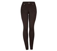 Dninmim Damen Hohe Taille Slim Bleistifthose Frühling Sommer Dunkelbraun Skinny Jeans, Deep Coffee, M