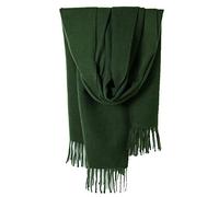 DNLKWGO Einfarbiger Quasten-Schal, warmer Kaschmir-Schal, Unisex, für Damen und Herren, Winterschal, dunkelgrün, Einheitsgröße