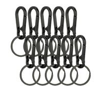 Dnyucen Schlüsselanhänger-Ringe, 10/20/30 Stück, Karabiner-Clip, Schlüsselanhänger, Schlüsselanhänger, Metall, Schlüsselringhalter, Clips, Haken für Autoschlüssel, schwarz, 20 Stück