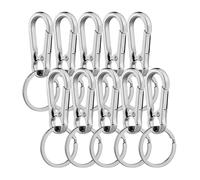 Dnyucen Schlüsselanhänger-Ringe, 10/20/30 Stück, Karabiner-Clip, Schlüsselanhänger, Schlüsselanhänger, Metall, Schlüsselringhalter, Clips, Haken für Autoschlüssel, silberfarben, 30 Stück