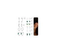 Dochais 10 Paar Ohrringe Silber Set für Damen Helix Piercings Chirurgenstahl Ohrringe Creolen Silber CZ Ohrstecker Klein Ohrpiercing Knorpel Cartilage Conch Tragus Rook Piercing Ohr Schmuck B