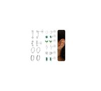 Dochais 10 Paar Ohrringe Silber Set für Damen Helix Piercings Chirurgenstahl Ohrringe Creolen Silber CZ Ohrstecker Klein Ohrpiercing Knorpel Cartilage Conch Tragus Rook Piercing Ohr Schmuck A