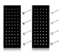 Dochais 120 Stück Nasenstecker Chirurgenstahl Gerade Hypoallergene Nasenpiercing Stecker Nostril Piercing CZ Klein Nasenstecker Set für Damen Herren Schmuck 20G 1,5mm 2mm 2,5mm 3mm