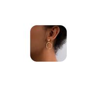 Dochais Silber 925 Ohrringe Gold Creolen Minimalistische 14K Gold Creolen Hypoallergene Ohrring für Damen Frauen Mädchen(Gold1)