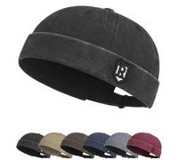 Docker Cap Herren Damen Mütze Seemannsmütze Kappe Ohne Schirm Beanie Verstellbarer Cotton Docker Cap Hafenmütze Original Dockermütze Herren Sommer Brimless Hat Seemannskappe