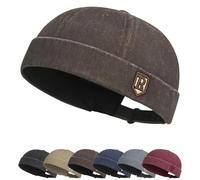 Docker Cap Herren Damen Mütze Seemannsmütze Kappe Ohne Schirm Beanie Verstellbarer Cotton Docker Cap Hafenmütze Original Dockermütze Herren Sommer Brimless Hat Seemannskappe