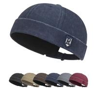 Docker Cap Herren Damen Mütze Seemannsmütze Kappe Ohne Schirm Beanie Verstellbarer Cotton Docker Cap Hafenmütze Original Dockermütze Herren Sommer Brimless Hat Seemannskappe