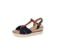 Dockers by Gerli Damen Keilsandalen, Frauen Sandalen,Strandschuhe,Keilsandaletten,Keilabsatz,Wedge-Heel,hoch,Sommerschuhe,Navy,40 EU