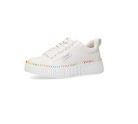 Plateausneaker DOCKERS BY GERLI, Herren, Gr. 38, weiß, Lederimitat, Schuhe Plateausneaker, Freizeitschuh, Schnürschuh, Halbschuh mit bunter Sohlenumrahmung (49625468-38) weiß