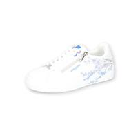Dockers by Gerli Damen Low-Top Sneaker, Frauen Halbschuhe,straßenschuhe,Strassenschuhe,Sportschuhe,Freizeitschuhe,Weiss/blau,39 EU