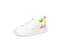 Dockers by Gerli Damen Low-Top Sneaker, Frauen Halbschuhe,Turnschuhe,Laufschuhe,schnürschuhe,schnürer,Plateausohle,Weiss/blau,40 EU